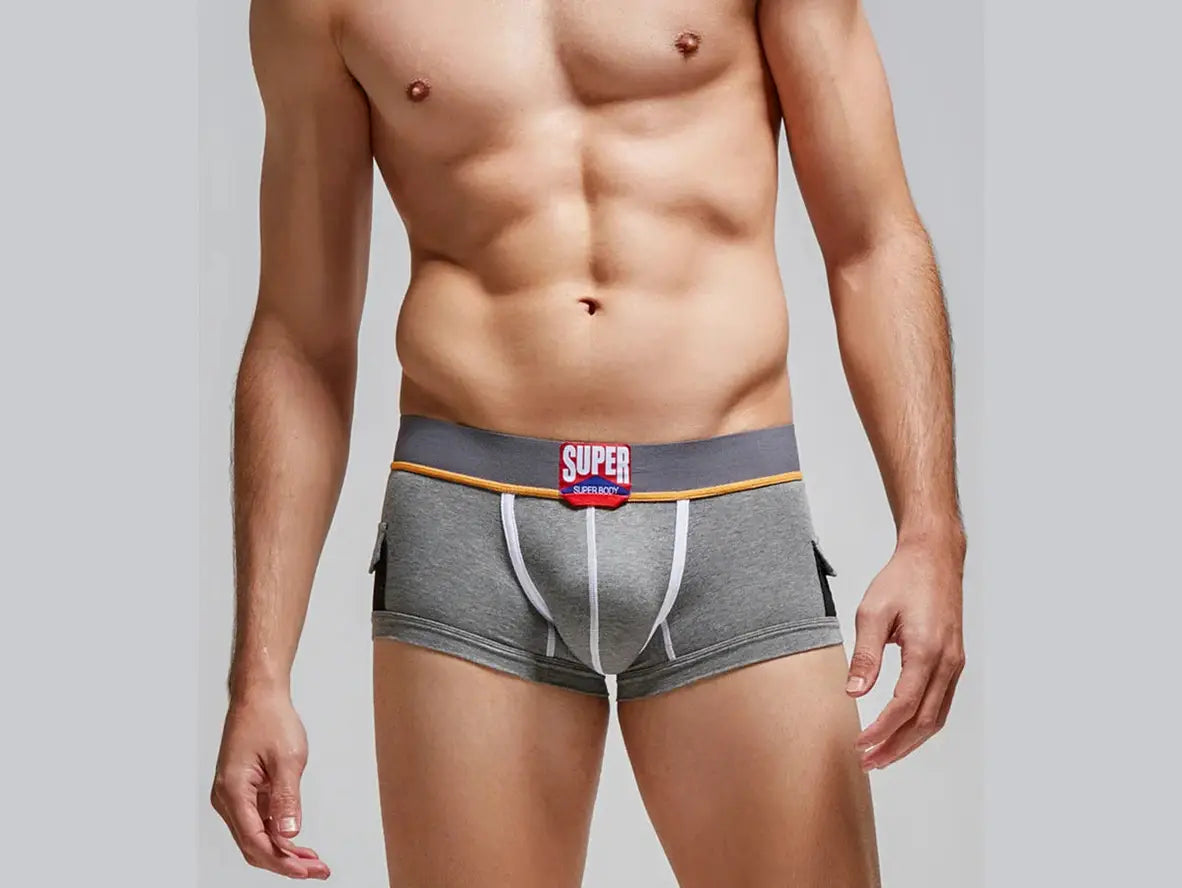 Gay Boxer Briefs | SUPERBODY Underwear Cotton Solid Boxer Briefs