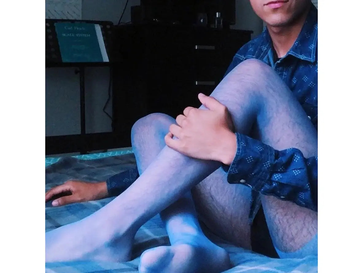 Gay Bodystockings | Transparent Sexy Gay Blue Pantyhose