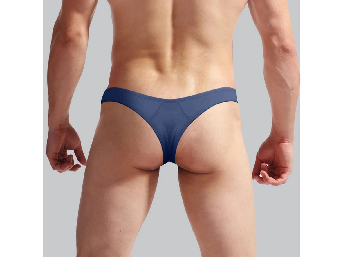 Men'S Sexy Bikini Briefs Breathable Convex Pouch Underpants Youth Low-Waist Solid Color U-Convex Underwear Calzoncillos Hombre