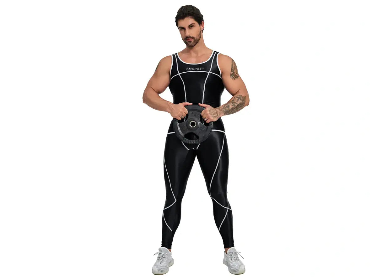 Gay Activewear | AMORESY Activewear Sport Tracksuit Gym Tank Top + Leggings