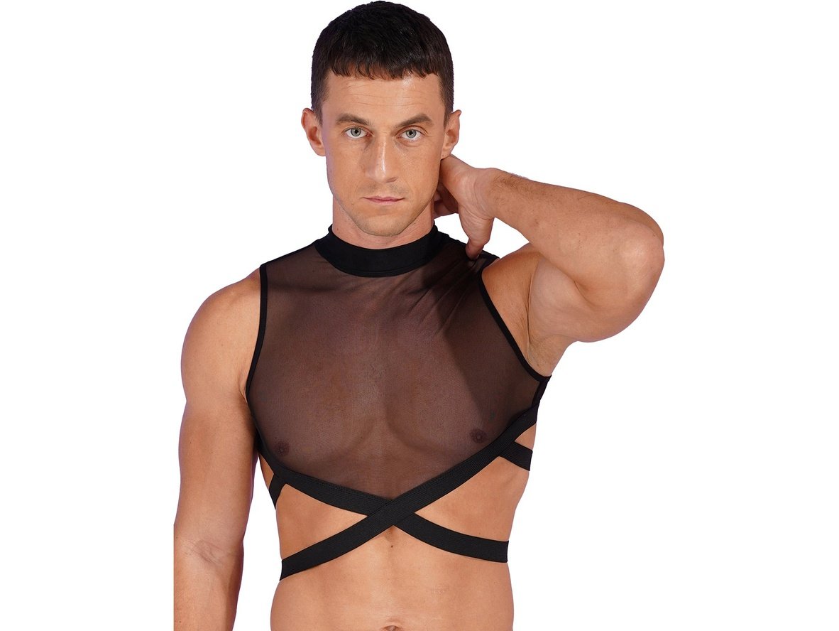 Gay Crop Tops | Clubwear Mesh Muscle Crop Top