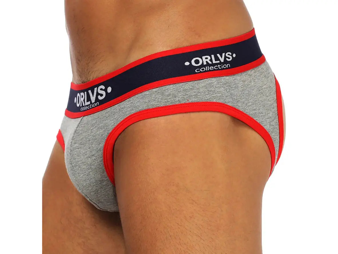 Gay Jock Briefs | ORLVS Underwear Cotton Open Butt Jock Briefs