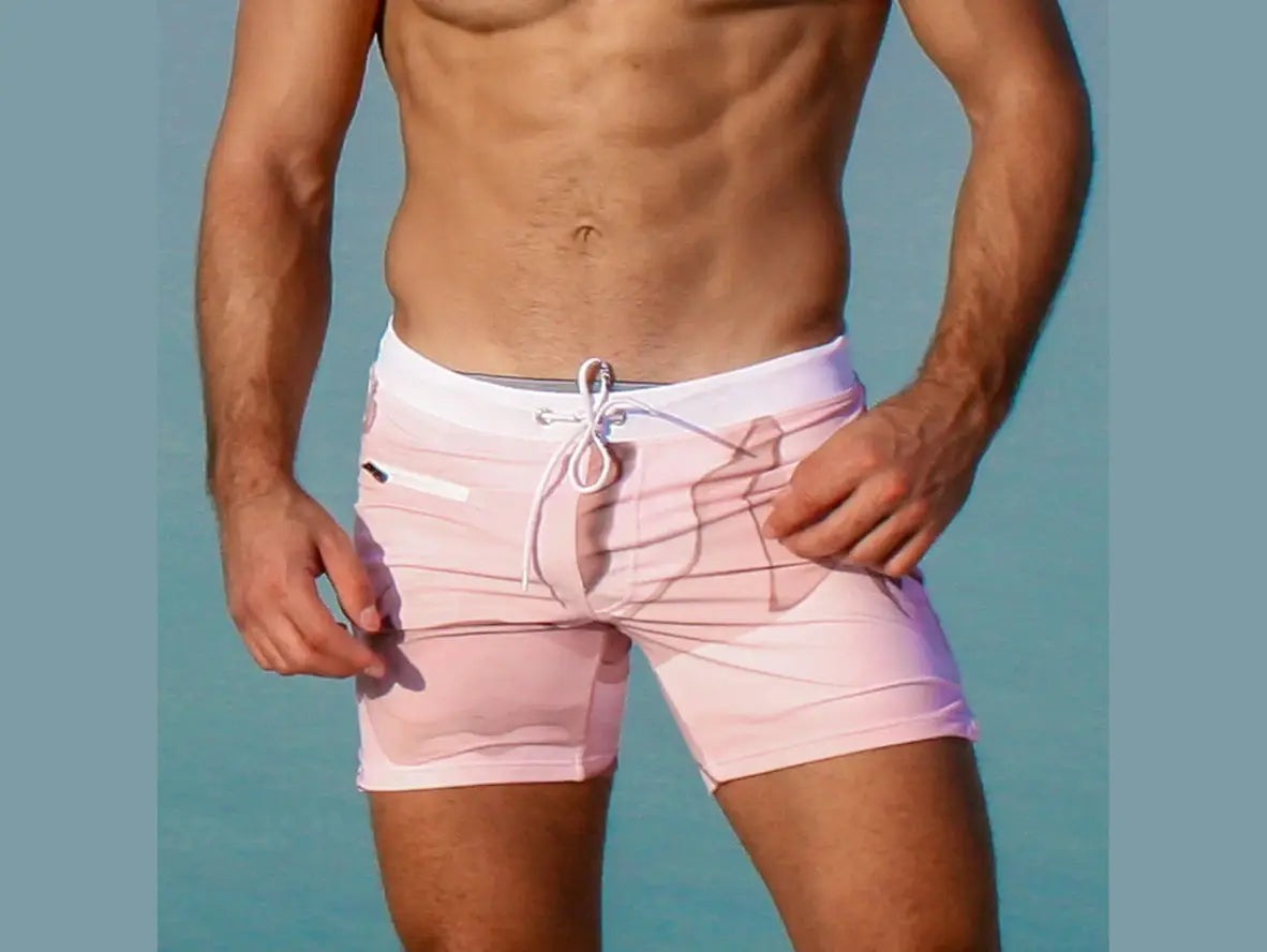 Gay Swim Shorts | TADDLEE Swimwear Pink Board Shorts