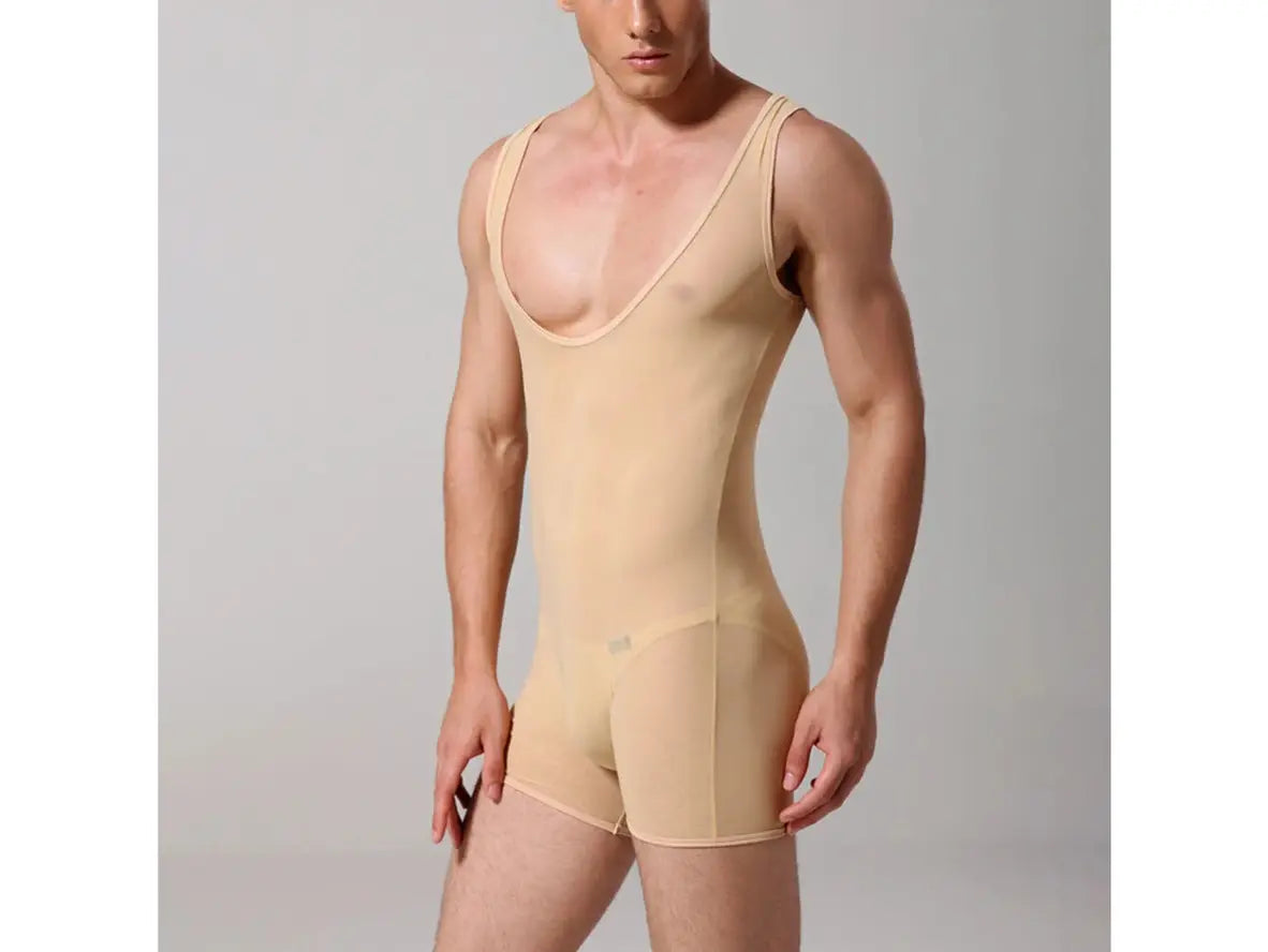 Gay Bodysuits | CIOKICX Sleeveless Ultra-Thin See Through Leotard