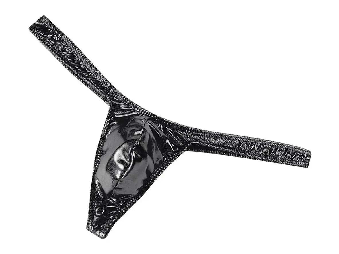 Gay Thongs | Shiny Faux Leather Low Rise T-Back Thongs