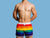 Gay Swim Shorts | D.M Pride Rainbow Beach Shorts