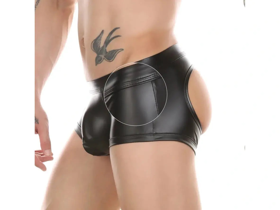 Gay Boxer Briefs | CIOKICX Underwear Faux Leather Thong Boxers