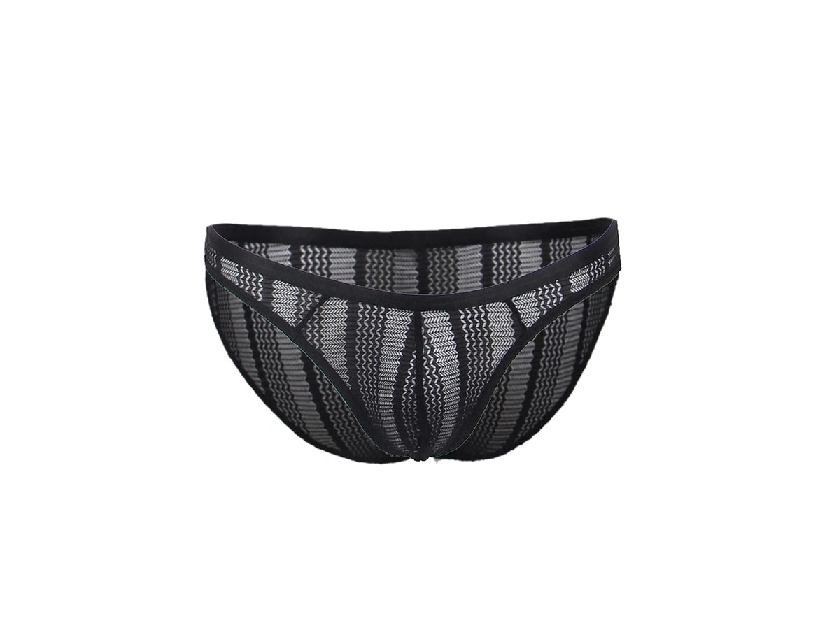 Wind Flow - Athletic Mesh Black Gay Briefs