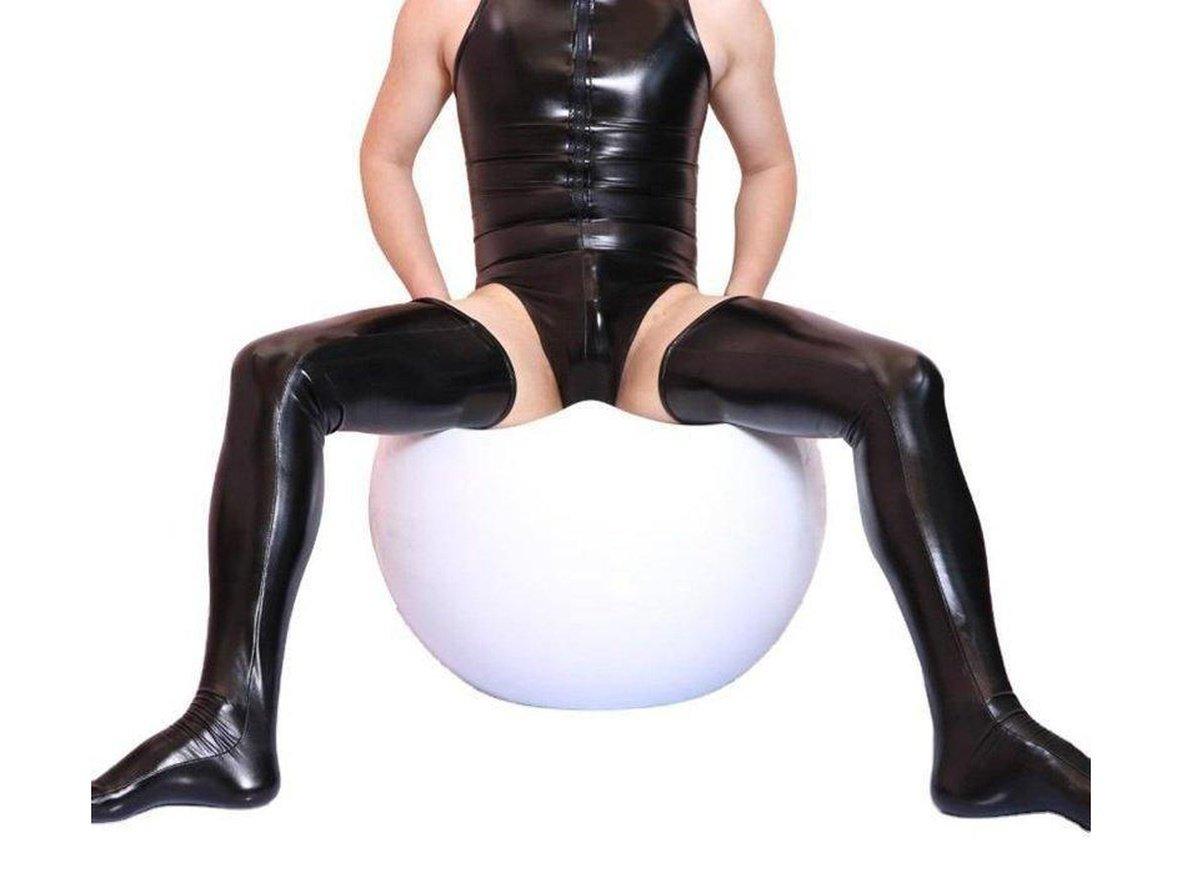 Gay Bodystockings | Wet Look Latex Thigh High Stockings