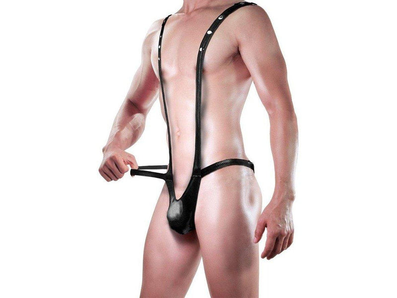 Gay Bodysuits | CIOKICX Faux Leather Bodysuit