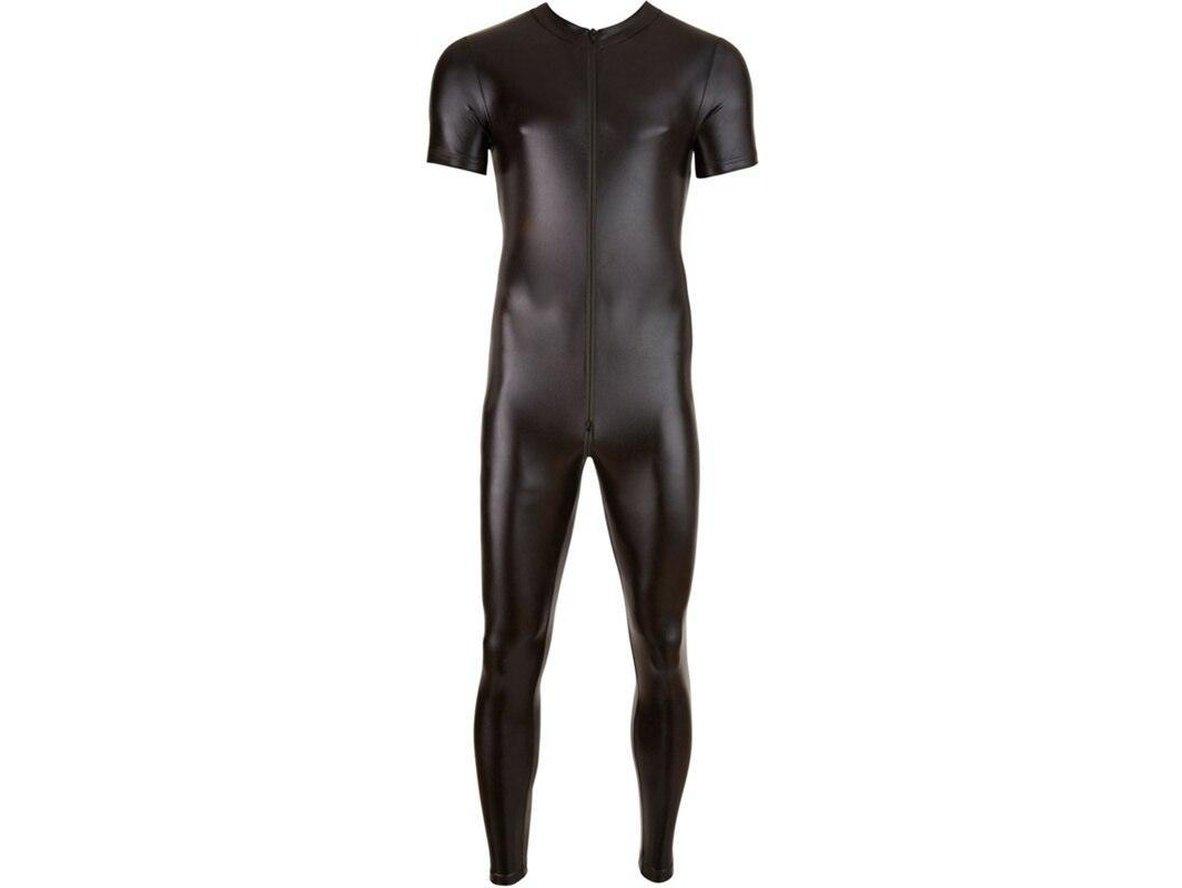 Gay Bodysuits | Clubwear Faux Leather Tight Skin Full Bodysuit Front Zipper