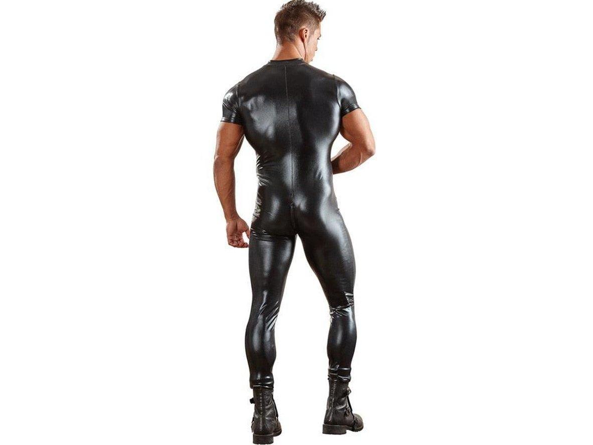 Gay Bodysuits | Clubwear Faux Leather Tight Skin Full Bodysuit Front Zipper
