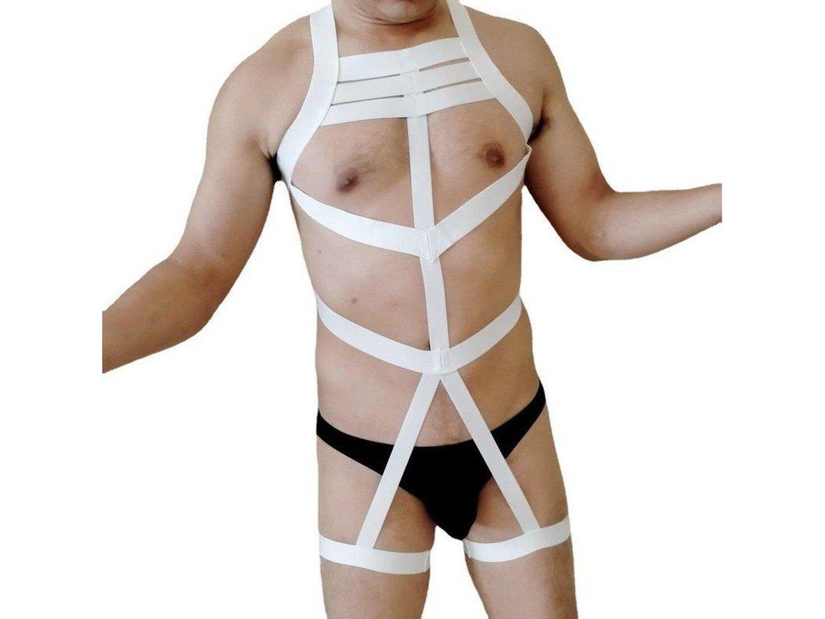 Gay Bodysuits | One-Piece Elastic Jockstrap Harness Bodysuit