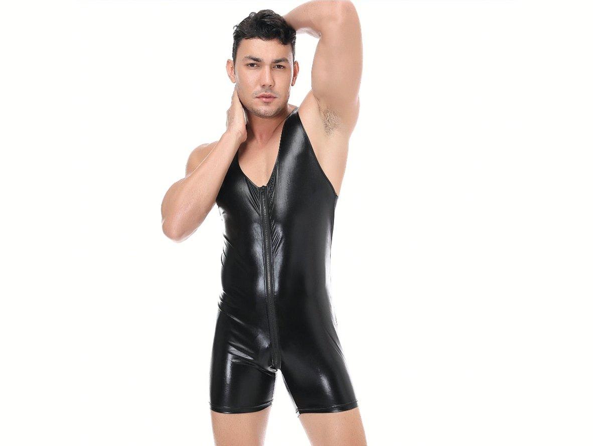 Gay Bodysuits | Open Crotch Zipper Sleeveless Bodysuit