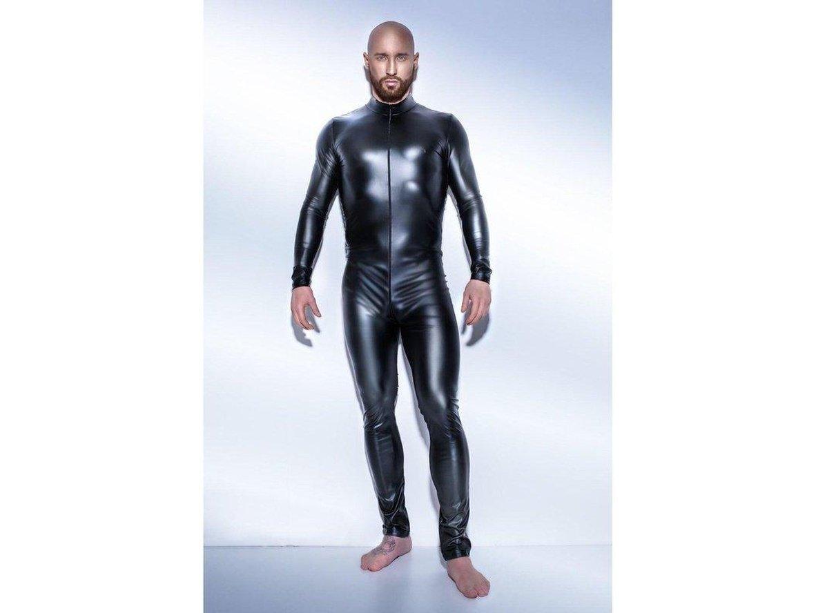 Gay Bodysuits | Wet Look Faux Leather One Piece Bodysuit
