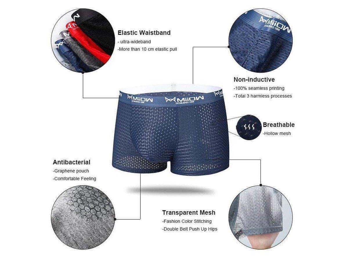 Gay Boxer Briefs | MiiOW Underwear Sexy Mesh Boxer Briefs