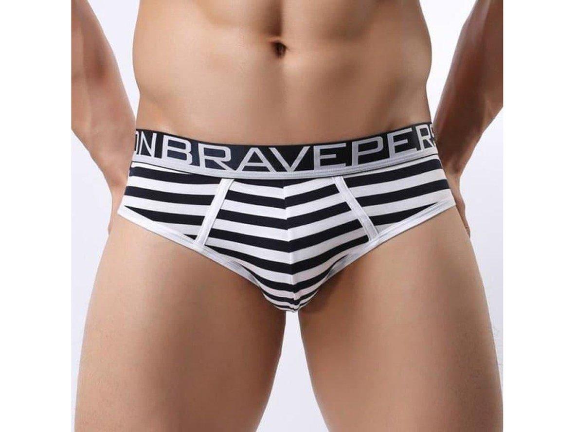 Gay Briefs | BRAVE PERSON Underwear Cotton Stripe Briefs