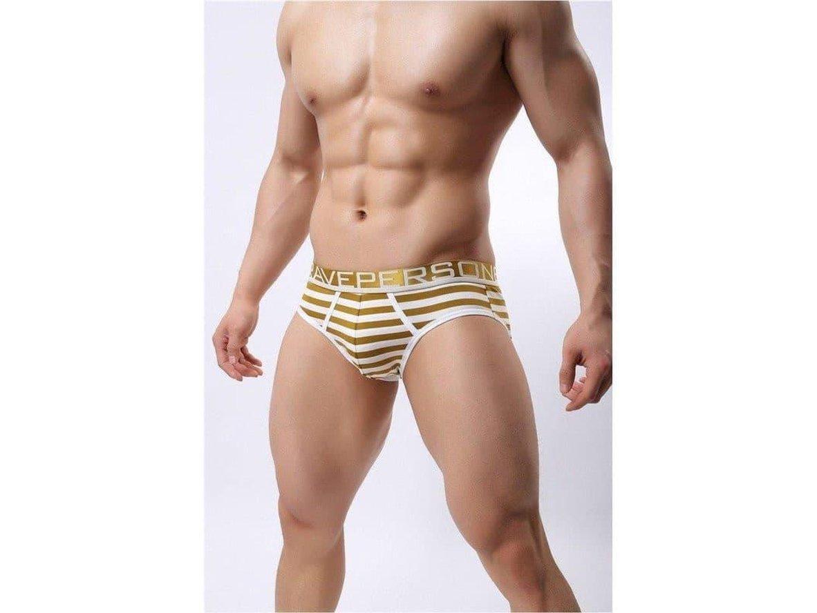Gay Briefs | BRAVE PERSON Underwear Cotton Stripe Briefs