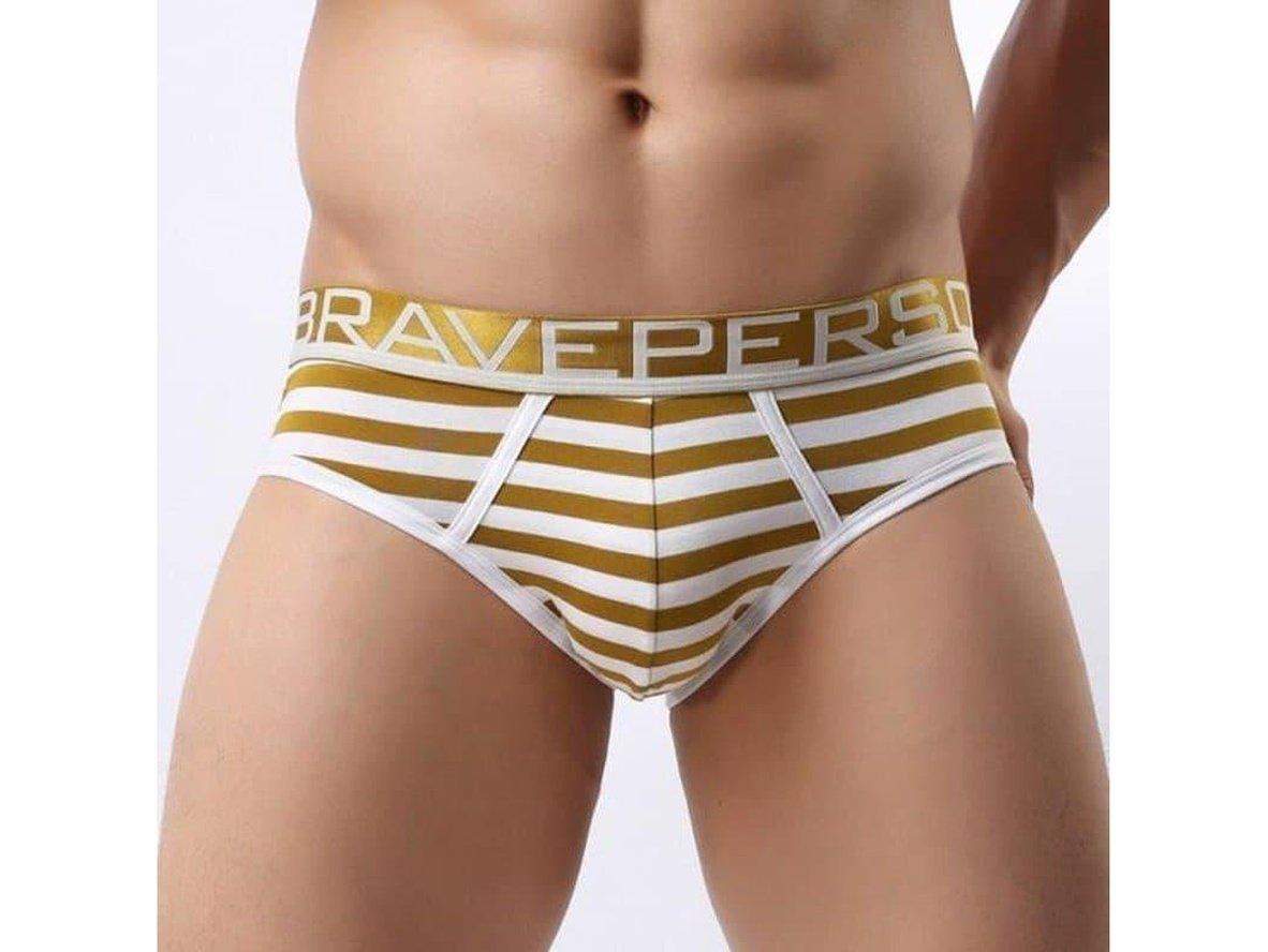 Gay Briefs | BRAVE PERSON Underwear Cotton Stripe Briefs