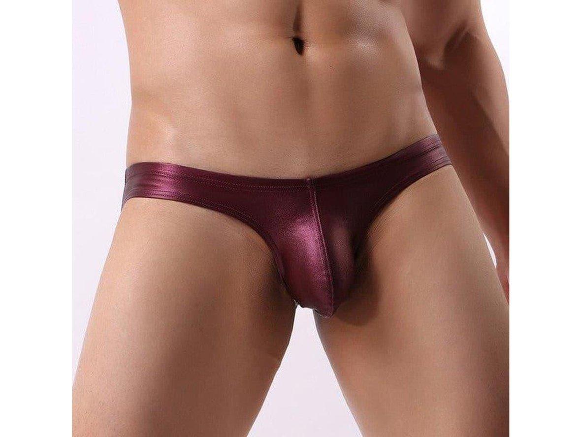 Gay Briefs | BRAVE PERSON Underwear Low-Rise Faux Leather Briefs