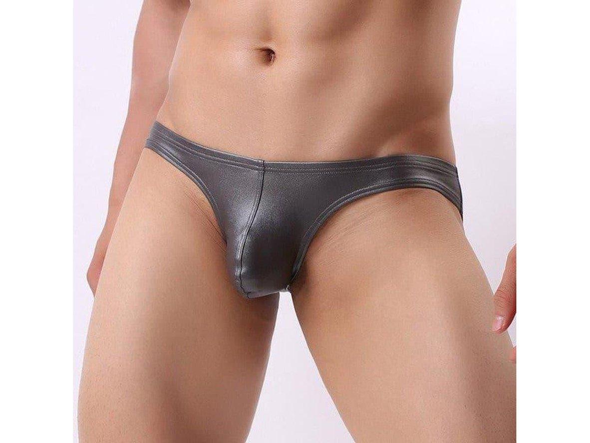 Gay Briefs | BRAVE PERSON Underwear Low-Rise Faux Leather Briefs