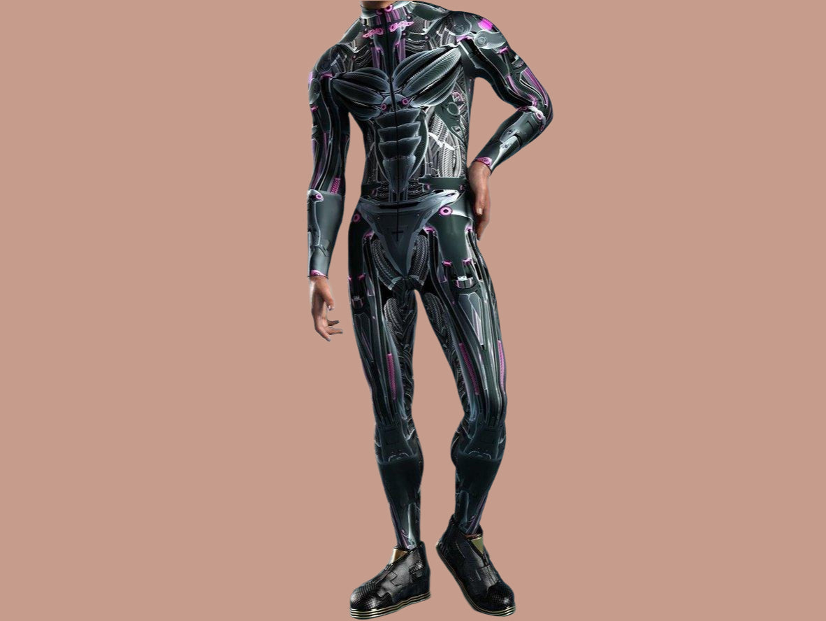 Gay Costumes | Colorful Front Zipper Rave Bodysuit