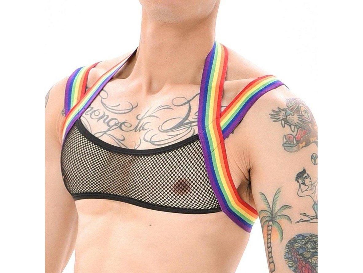 Gay Crop Tops | CLEVER-MENMODE Clubwear Mesh Crop Top