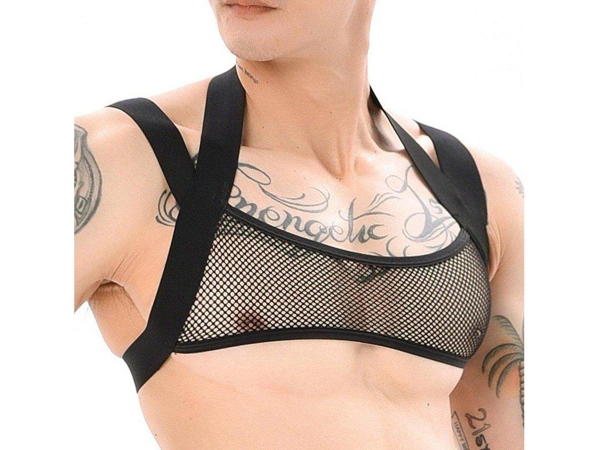 Gay Crop Tops | CLEVER-MENMODE Clubwear Mesh Crop Top