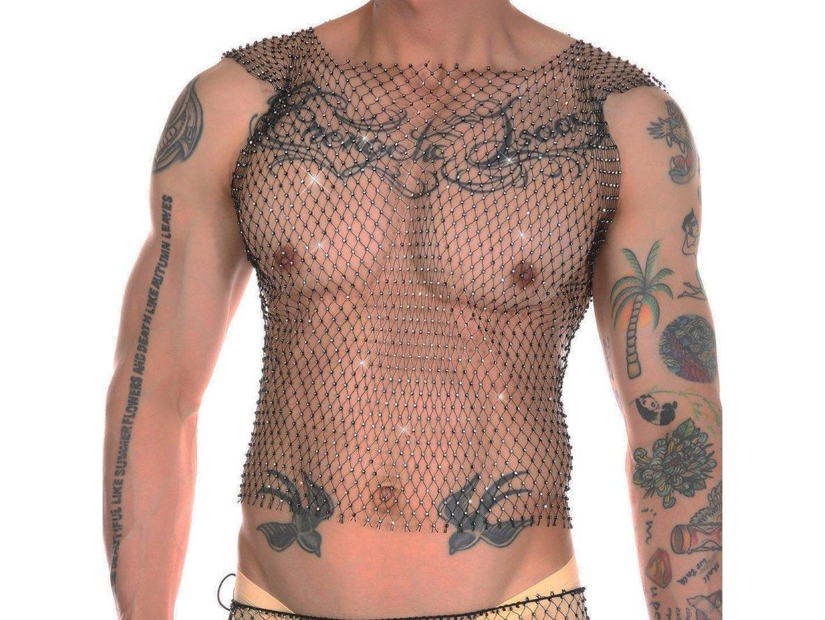 Gay Crop Tops | CLEVER-MENMODE Party See-Through Mesh Crop Top