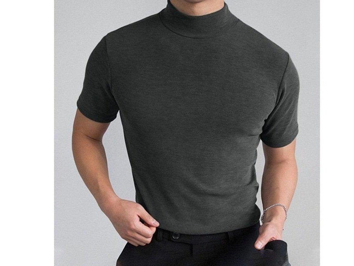 Gay Fashion Tops | High-Neck Short Sleeve Fashion Top