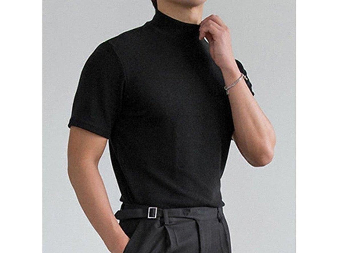 Gay Fashion Tops | High-Neck Short Sleeve Fashion Top