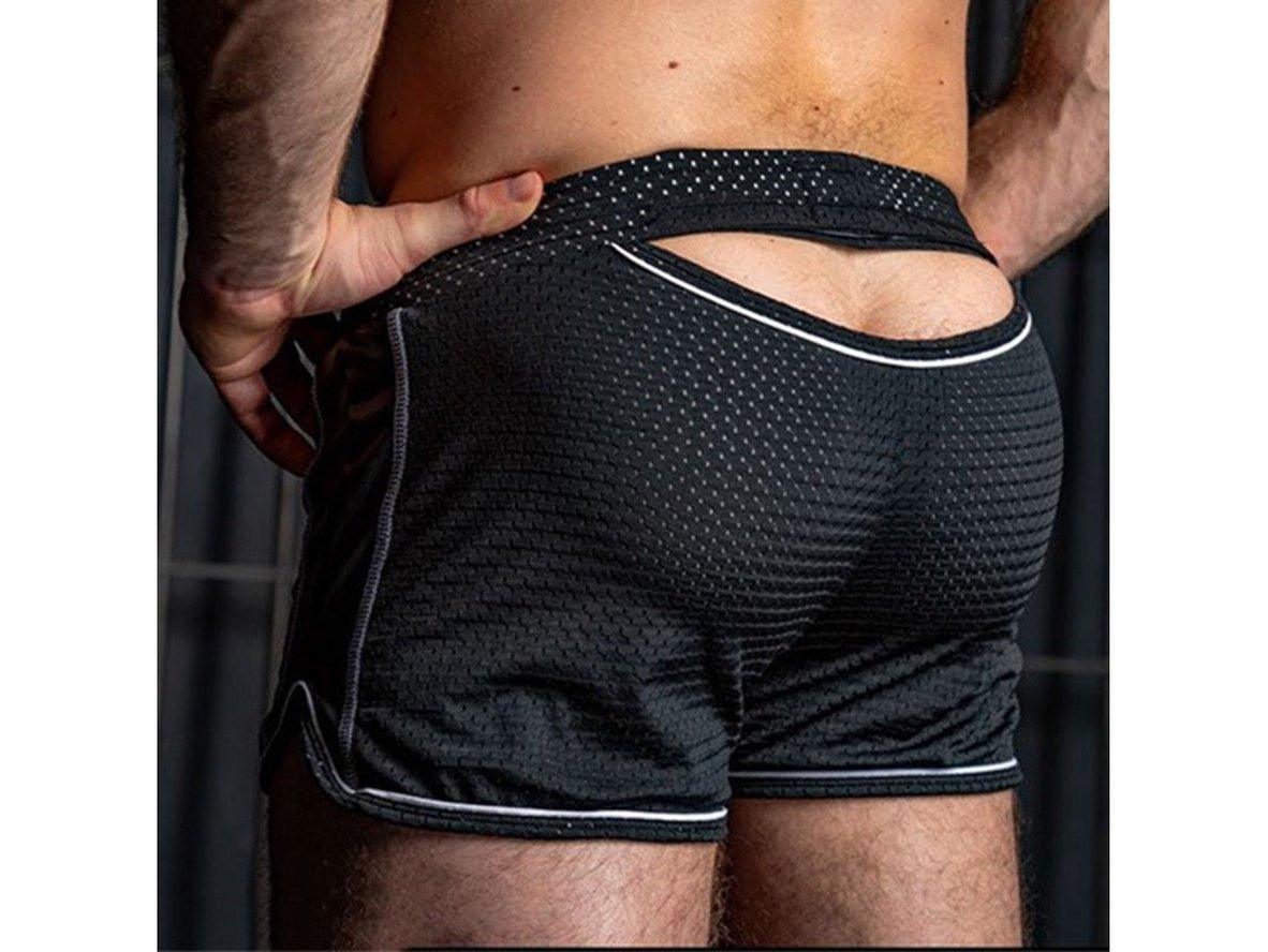 Gay Gym Shorts | Mesh Open Butt Gym Shorts