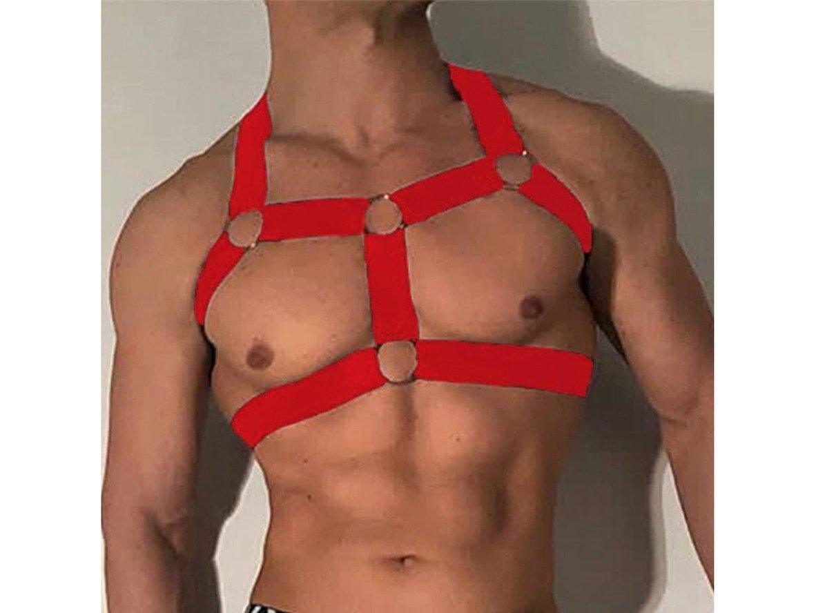 Gay Harness | CLEVER-MENMODE Metal Ring Elastic Belt Harness