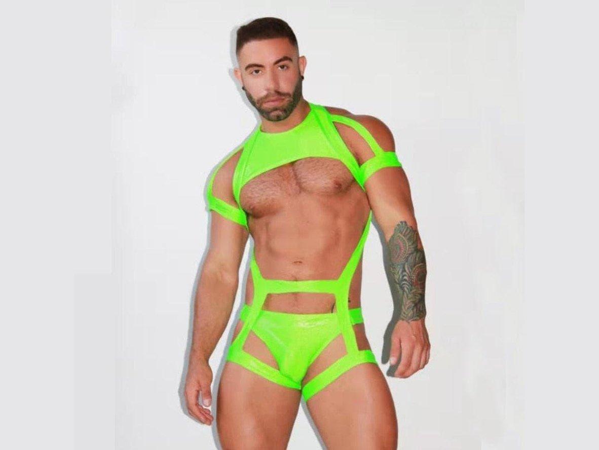 Gay Harness | Clubwear Sexy Body Chest Leg Harness + Underwear 2pc set