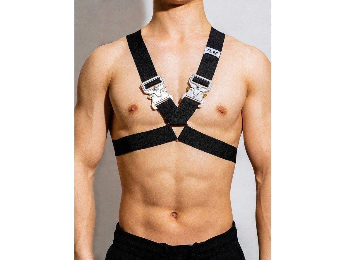 Gay Harness | D.M. Designer Shoulder Strap Harness Metal Buckles