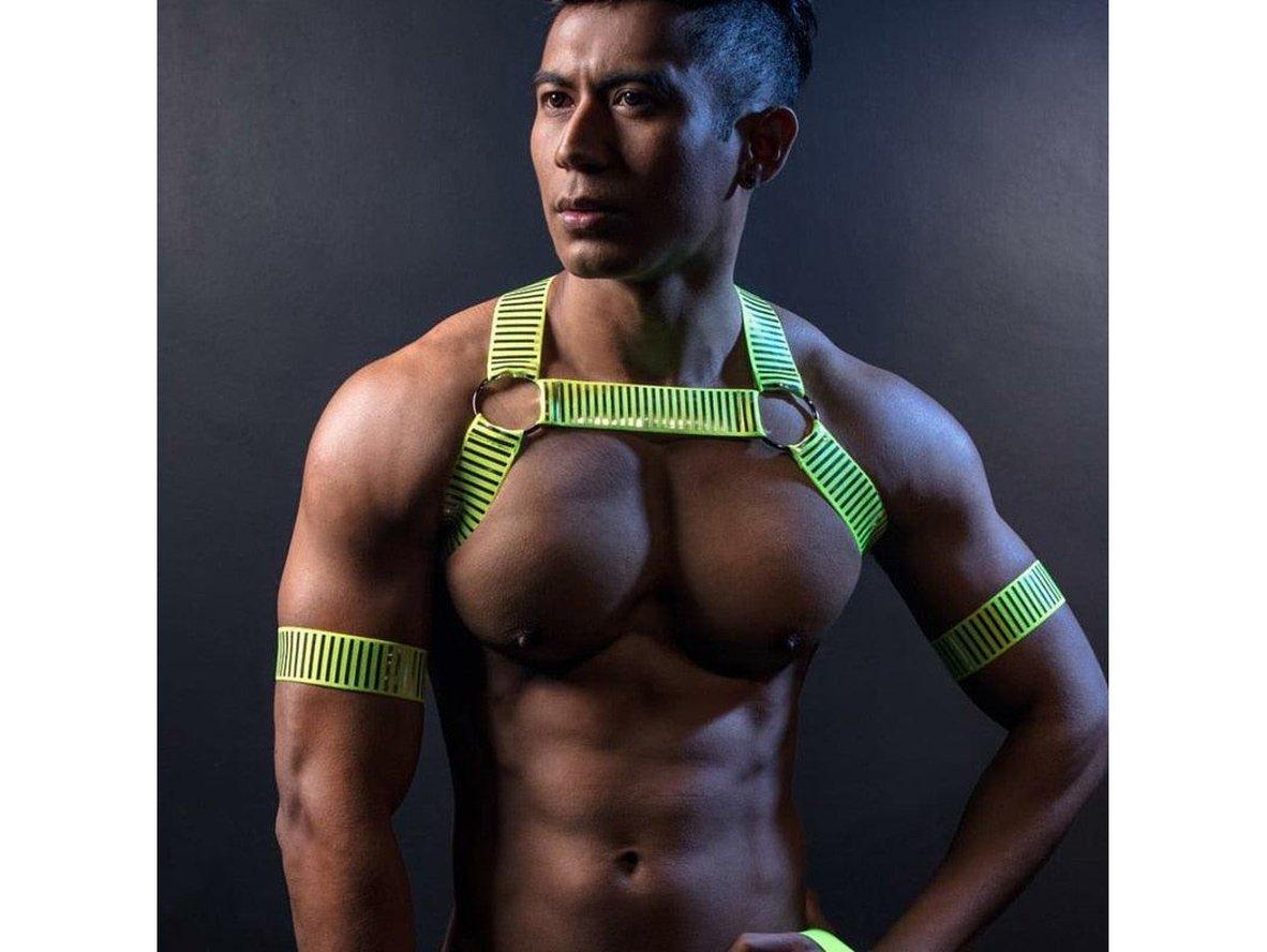 Gay Harness | Elastic Body Chest Harness Reflective Straps Clubwear