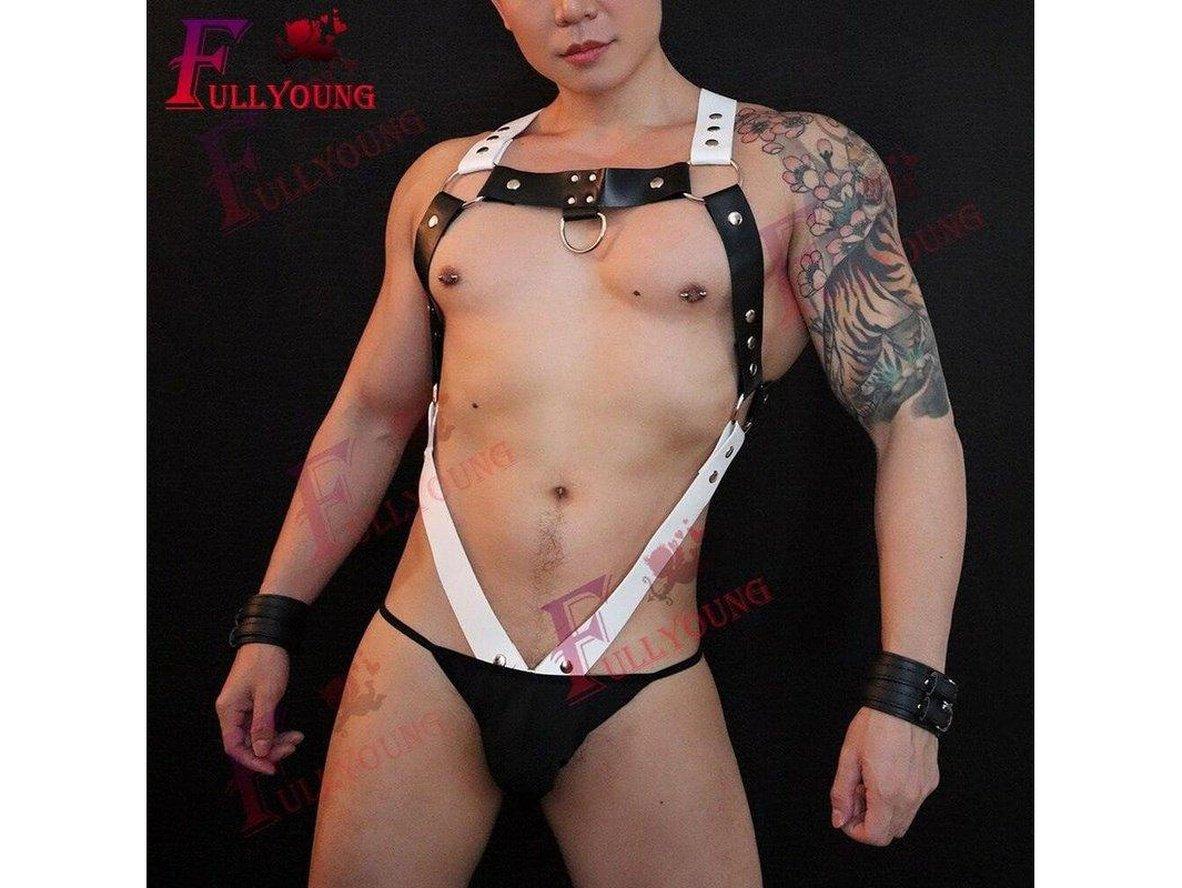 Gay Harness | Faux Leather Metal Ring Body Chest Harness