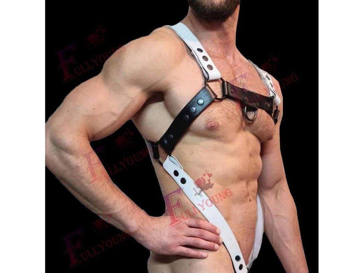Gay Harness | Faux Leather Metal Ring Body Chest Harness