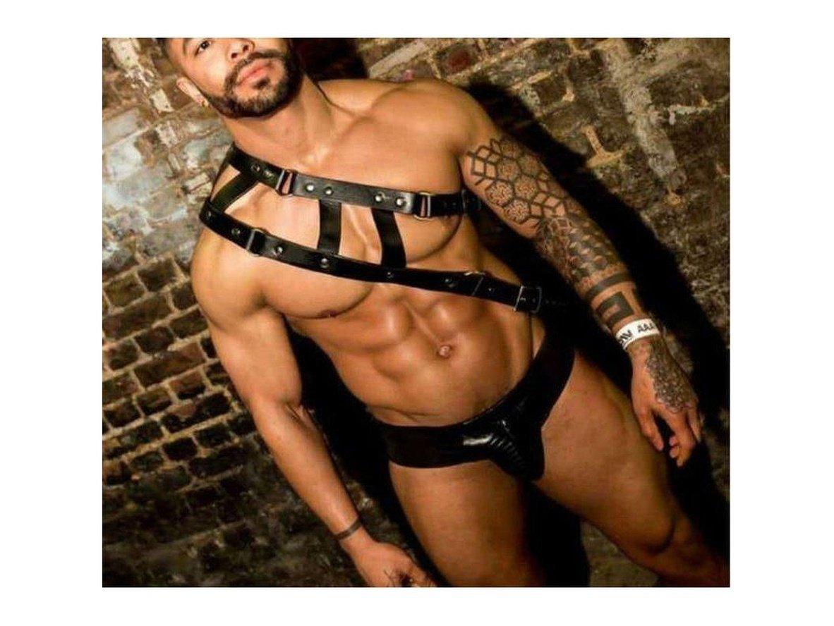 Gay Harness | Black Faux Leather Side Chest Harness