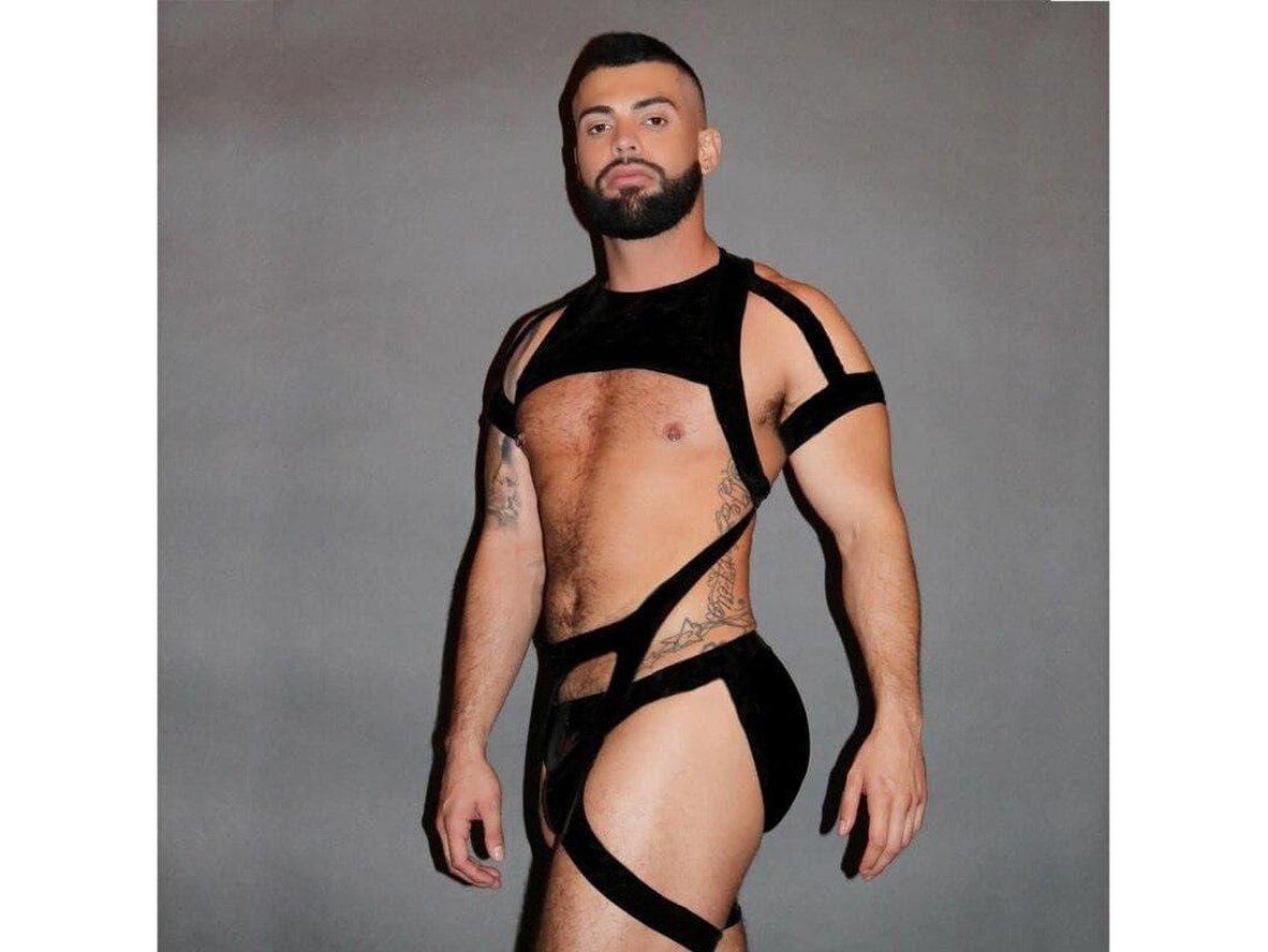 Gay Harness | Clubwear Sexy Body Chest Leg Harness + Underwear 2pc set