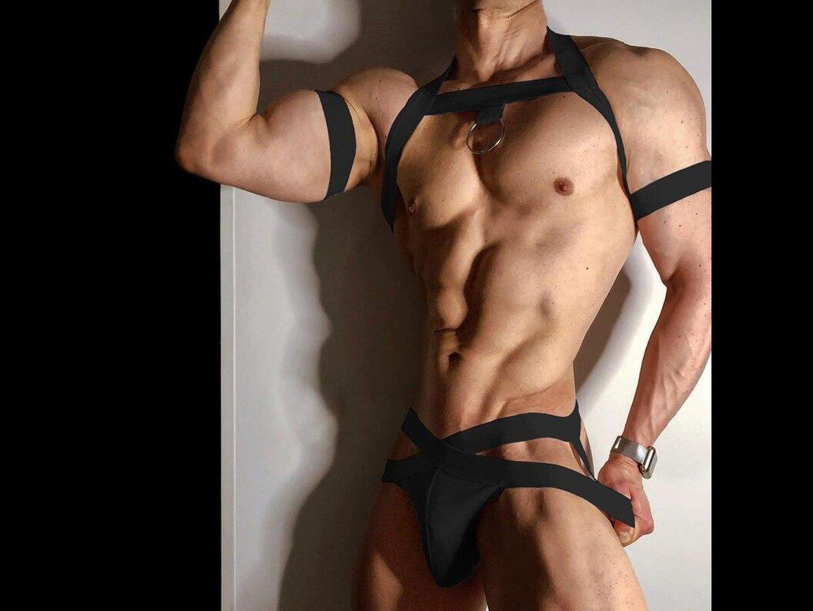 Gay Harnesses | Sexy Body Harness + Jockstrap Set