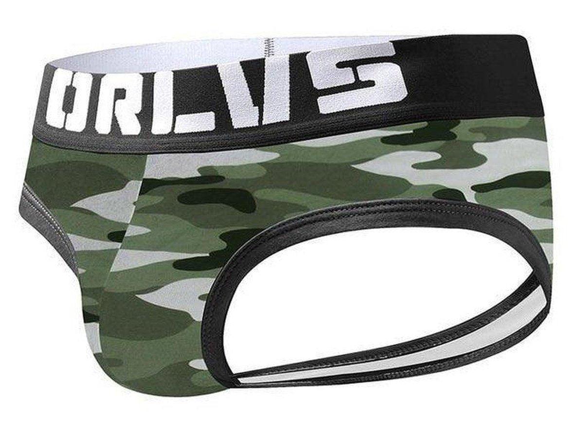 Gay Jock Briefs | ORLVS Camo Open Butt Jock Briefs