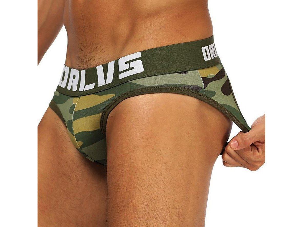 Gay Jock Briefs | ORLVS Camo Open Butt Jock Briefs