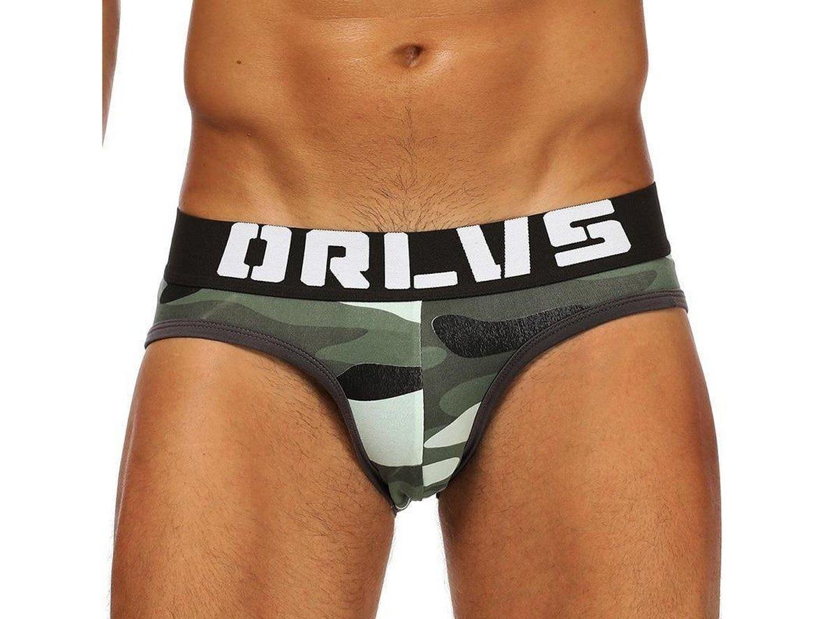Gay Jock Briefs | ORLVS Camo Open Butt Jock Briefs