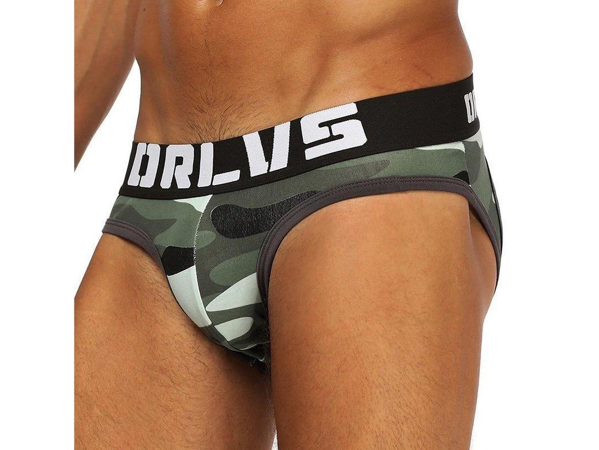 Gay Jock Briefs | ORLVS Camo Open Butt Jock Briefs