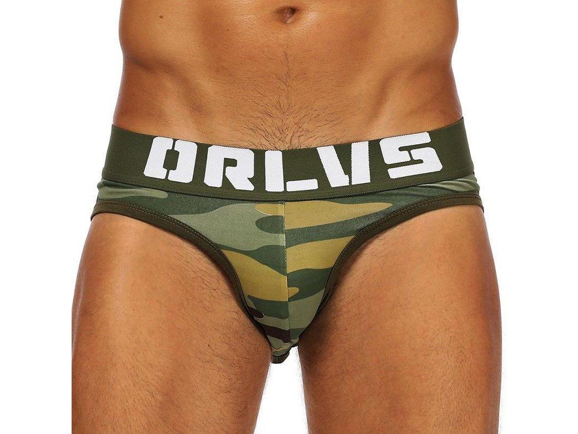 Gay Jock Briefs | ORLVS Camo Open Butt Jock Briefs