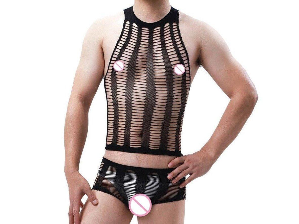 Gay Lingerie | Sexy Fishnet Lounge Bodysuit