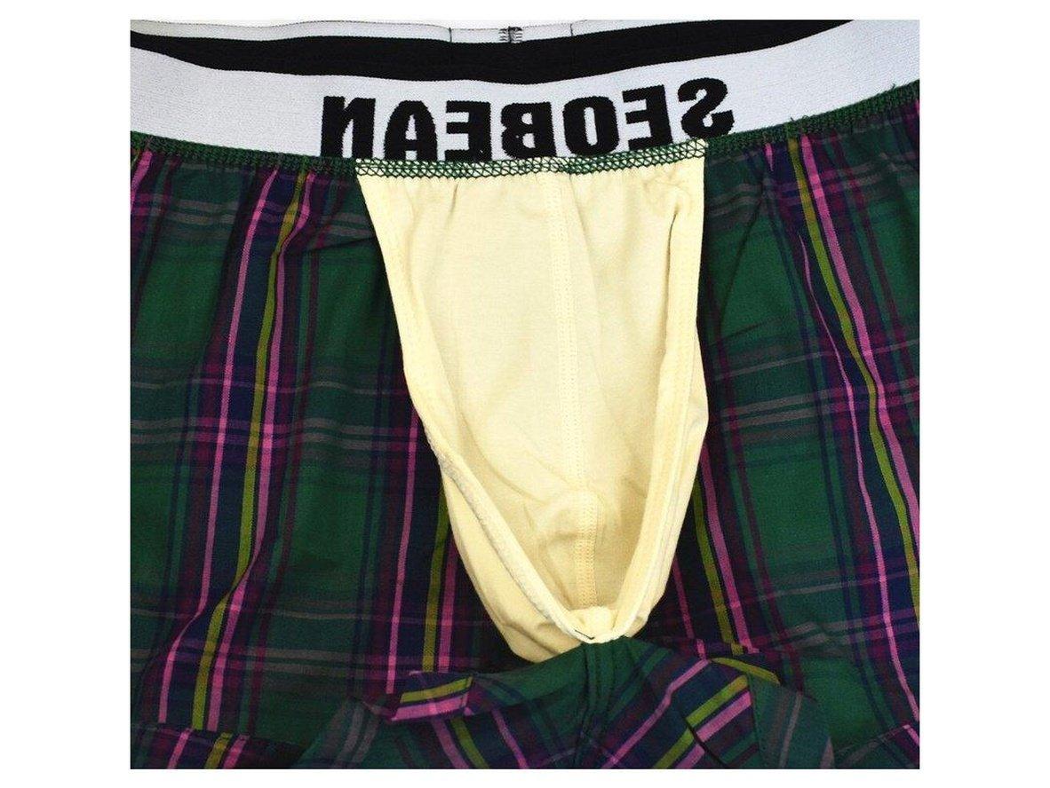 Gay Loungewear | SEOBEAN Cotton Plaid Boxer Briefs