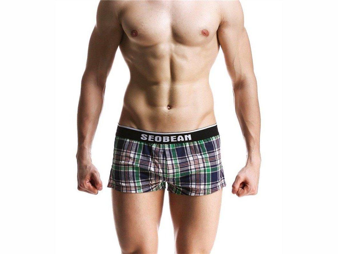 Gay Loungewear | SEOBEAN Cotton Plaid Boxer Briefs