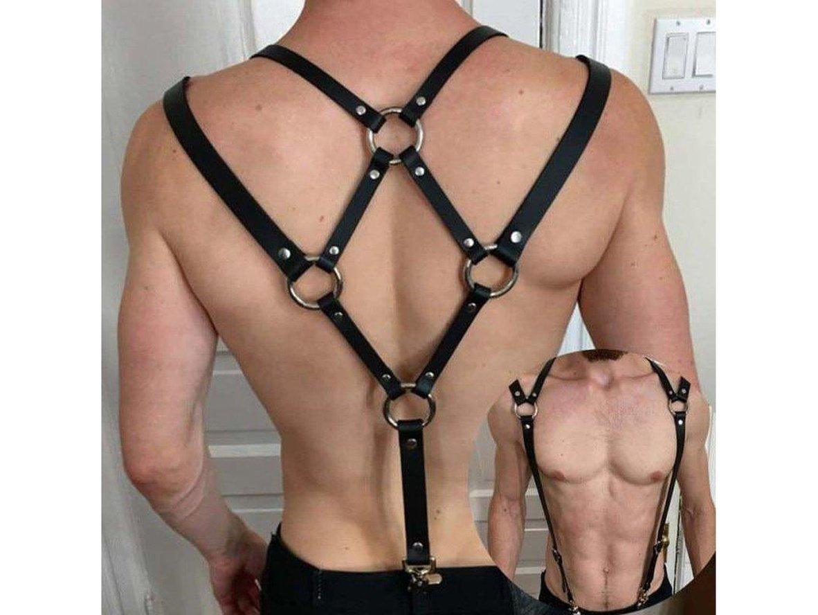 Gay Mens Faux Leather Harness